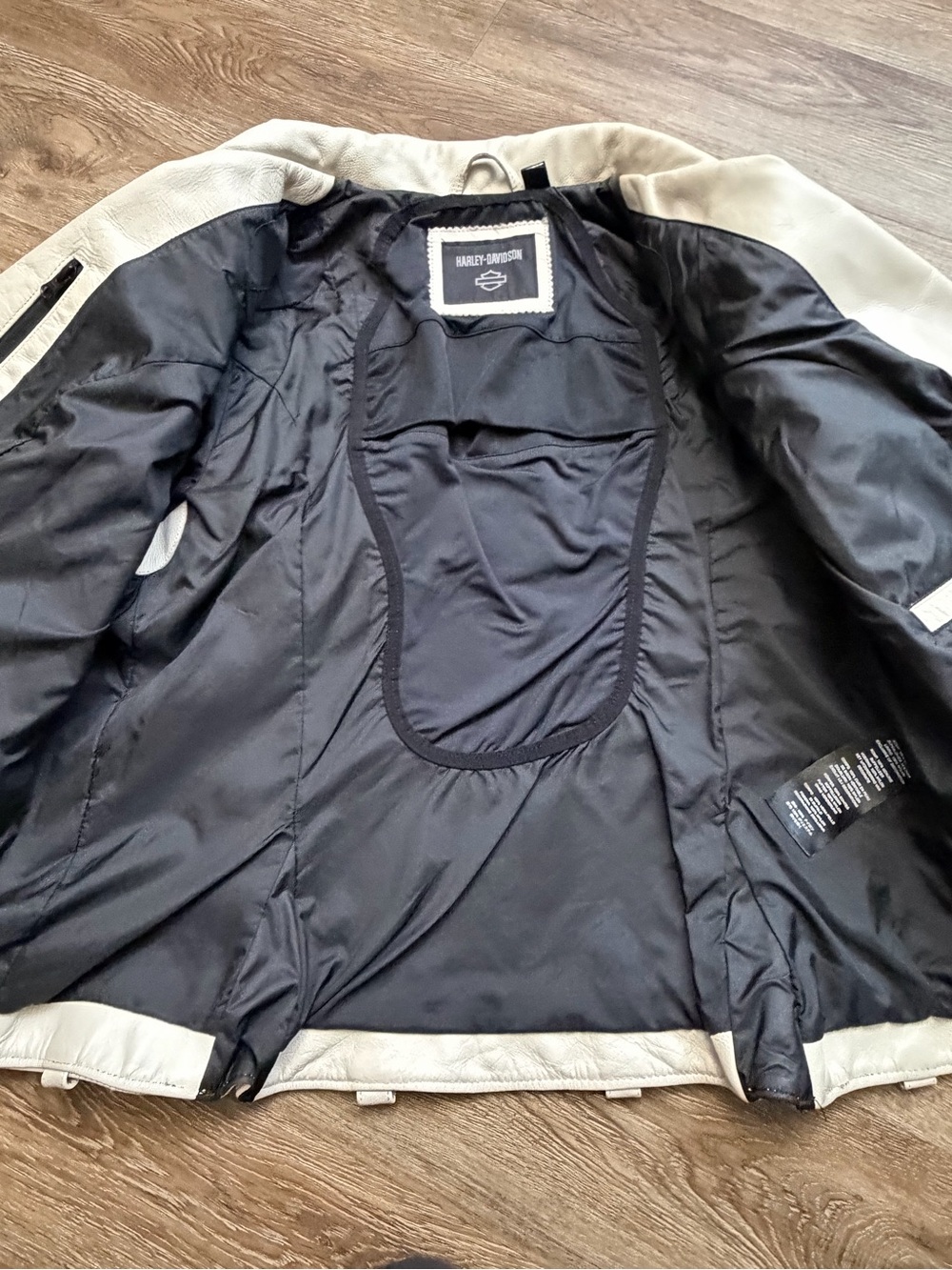Harley-Davidson Vixen Lane Leather Riding Jacket Beige Size Large - Picture 6 of 10